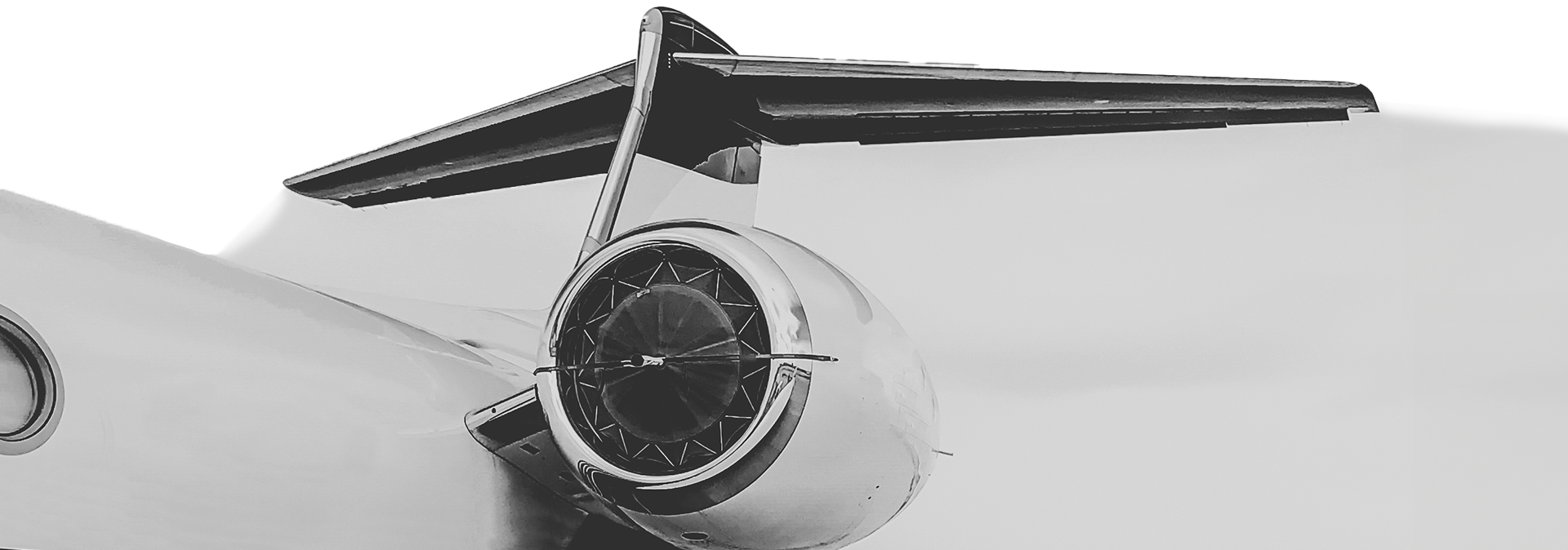 tail wing of private jet